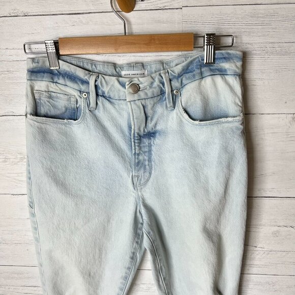 Good American Jeans Womens Size 8/29 Good Classic Indigo120 Distressed Cotton - Picture 7 of 16